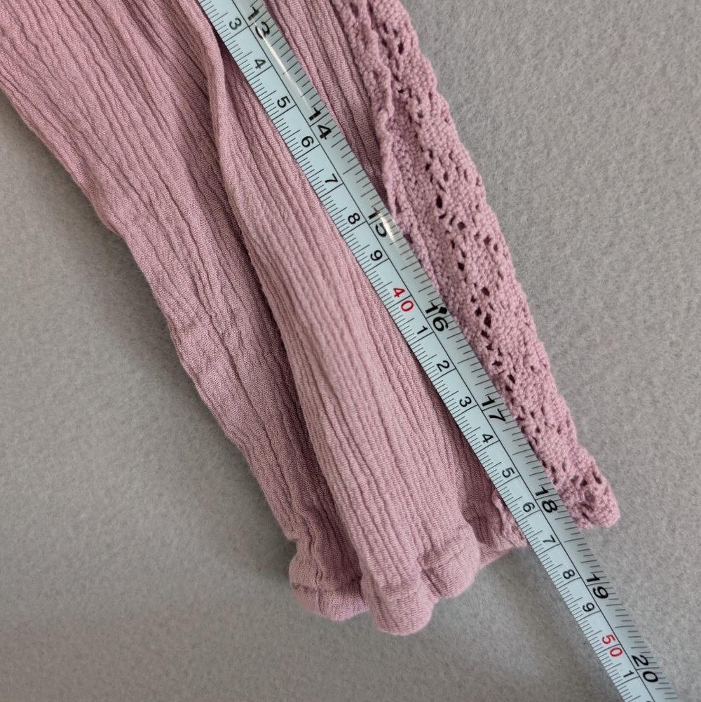Purple Ombre Tassel Tie Neck Peasant Boho Top Blouse Sz M Festival Summer Spring image 10